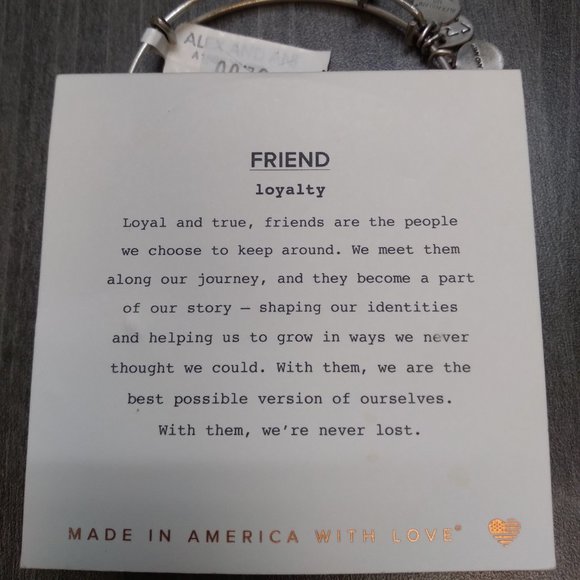 Silver Alex and Ani Friend bracelet - Picture 2 of 8